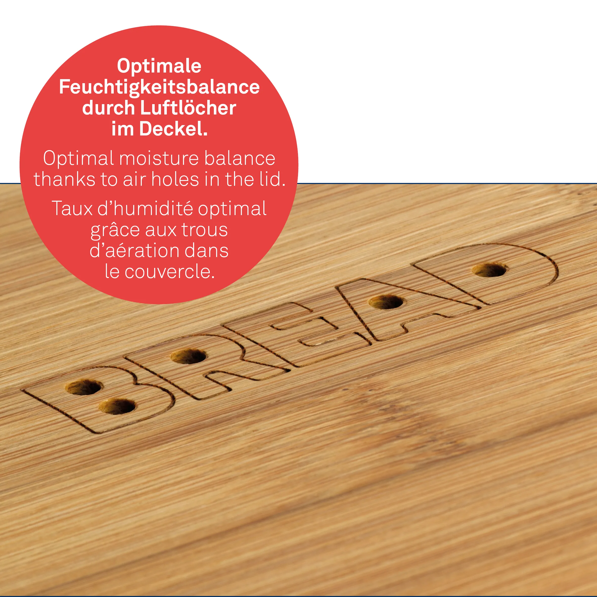 Draegr Deckellüftung - Feuchtigkeitskontrolle Holzdeckel Holzdeckel mit eingeprägtem Draegr-Logo und Belüftungslöchern zur optimalen Feuchtigkeitskontrolle