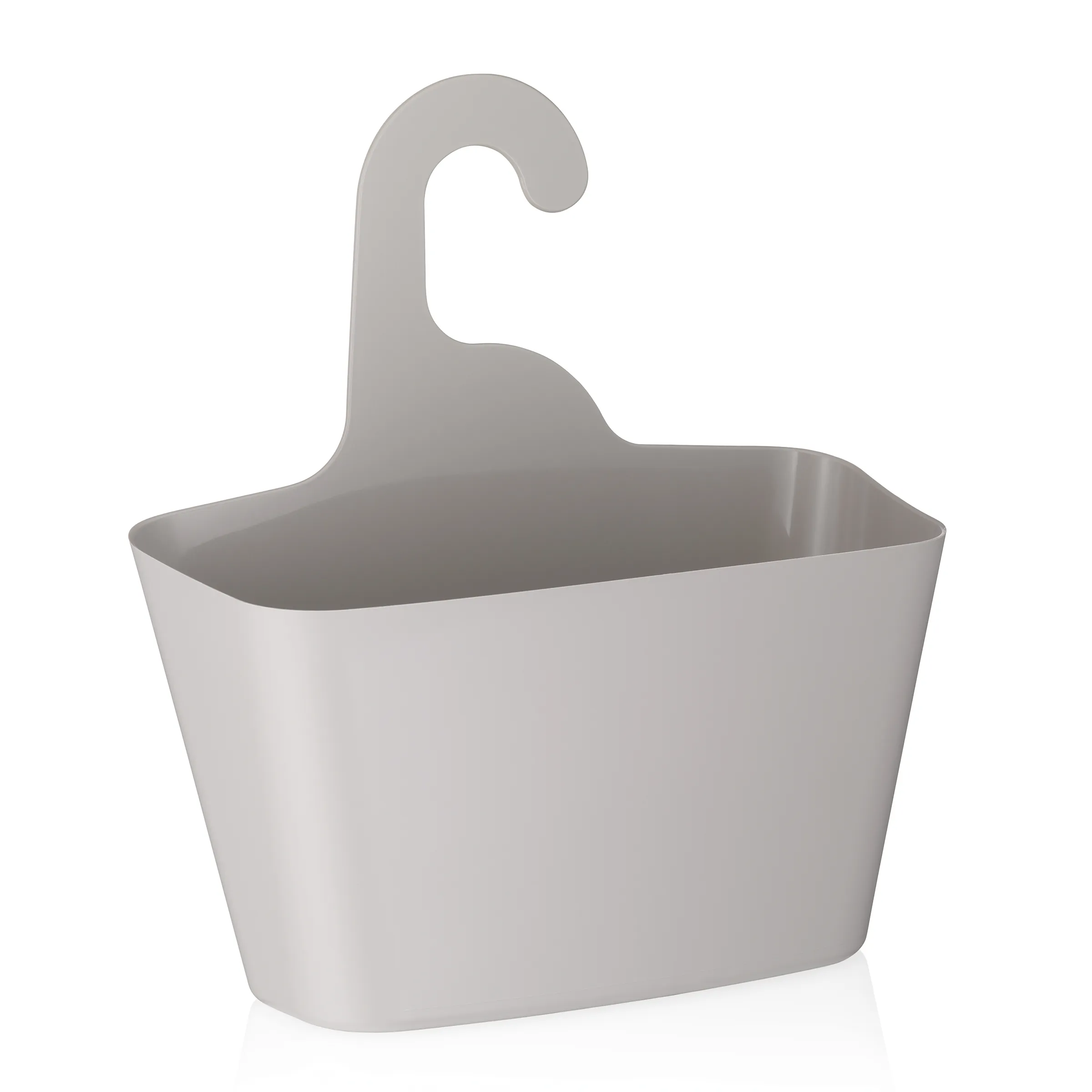 Panier de douche suspendu – Organisateur salle de bain avec crochet gris Panier de douche gris en plastique avec crochet pour suspendre sur barre de douche ou robinet