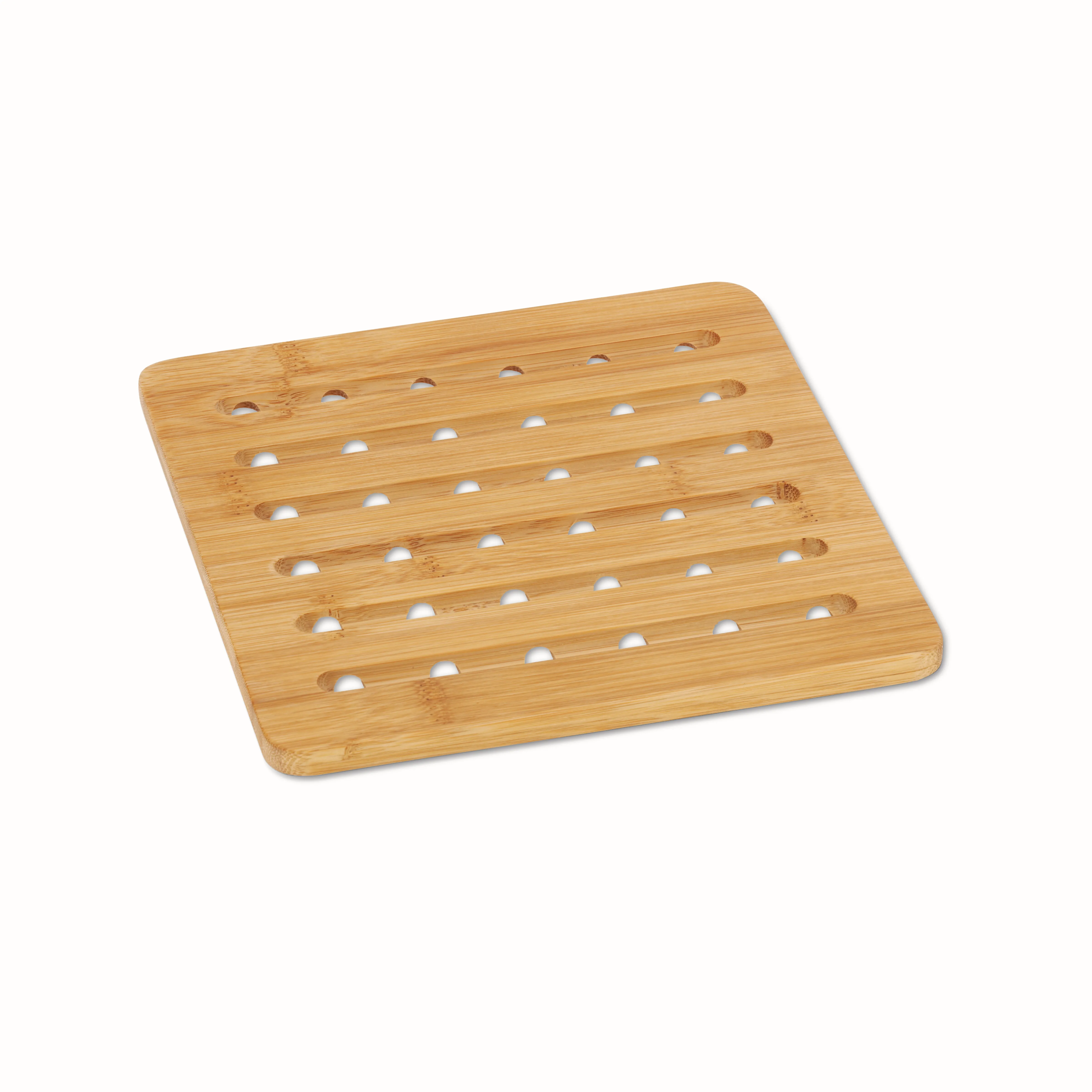 Bambus Topfuntersetzer mit Belüftungslöchern Bamboo Topfuntersetzer mit Löchern zur Belüftung, quadratisch, natur-farbig