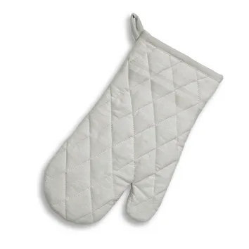 Weiße Ofenhandschuh mit gestepptem Diamantmuster und praktischer Schlaufe zum Aufhängen