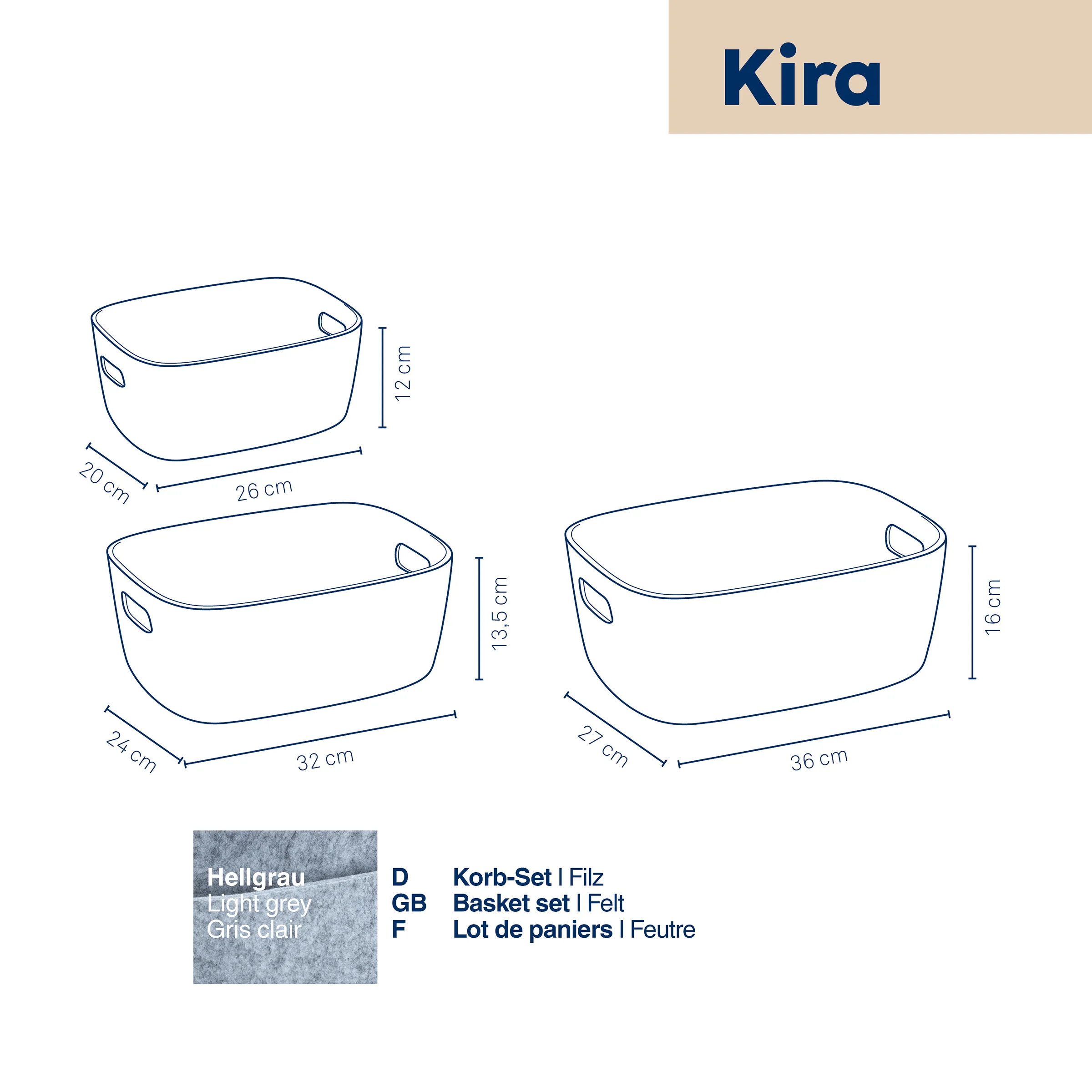Korb-Set Kira 3tlg. Korb-Set Kira 3tlg.