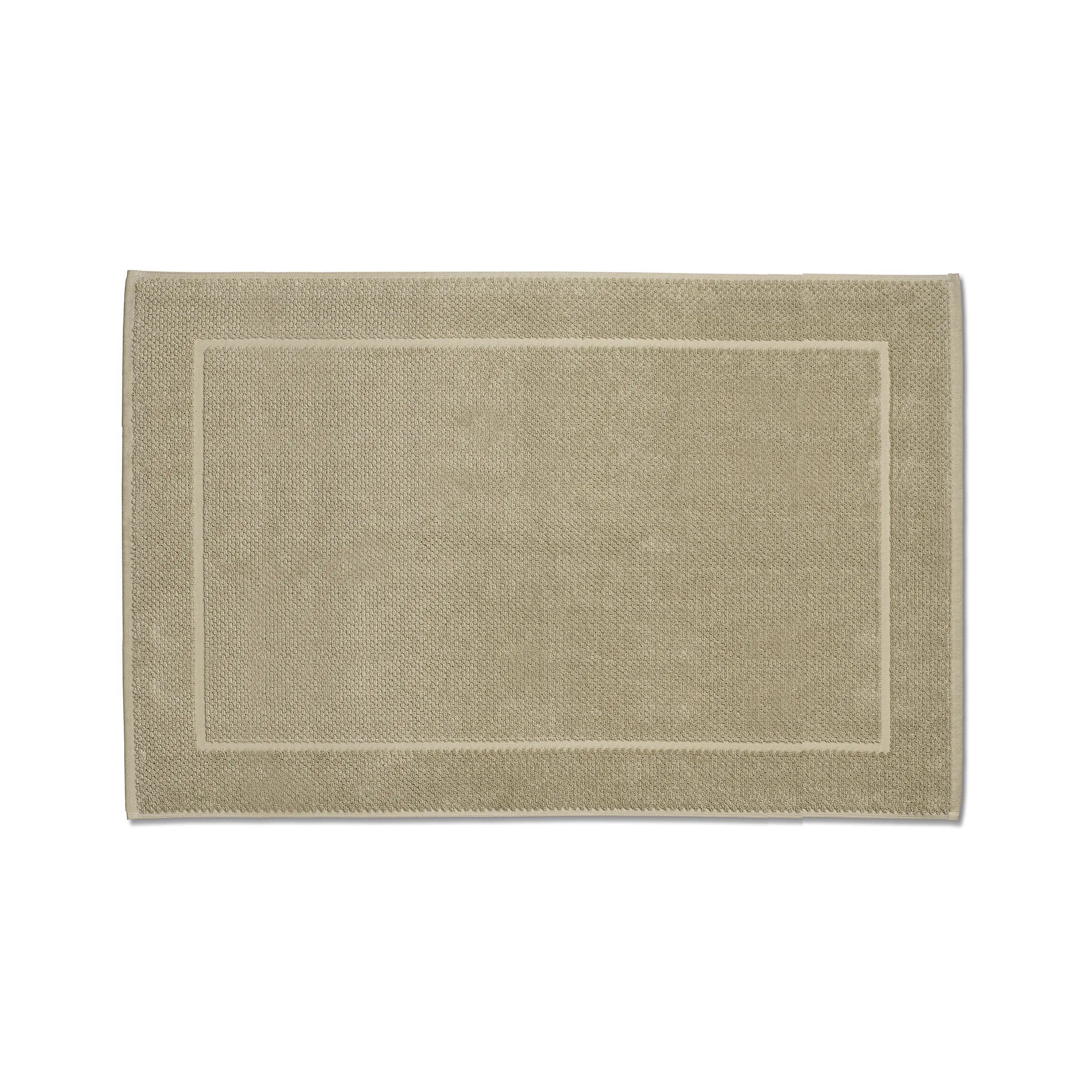 Beige Badezimmermatte mit rechteckigem Design und erhabenenem Rand, hochwertige Baumwollmischung